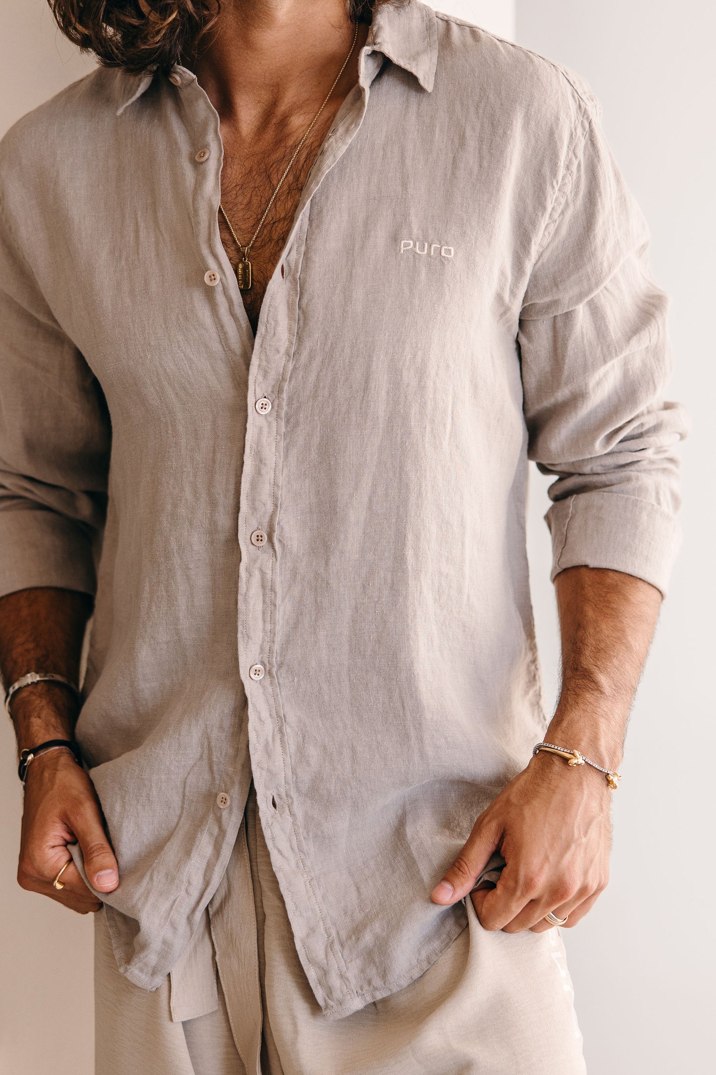Mocha linen shirt
