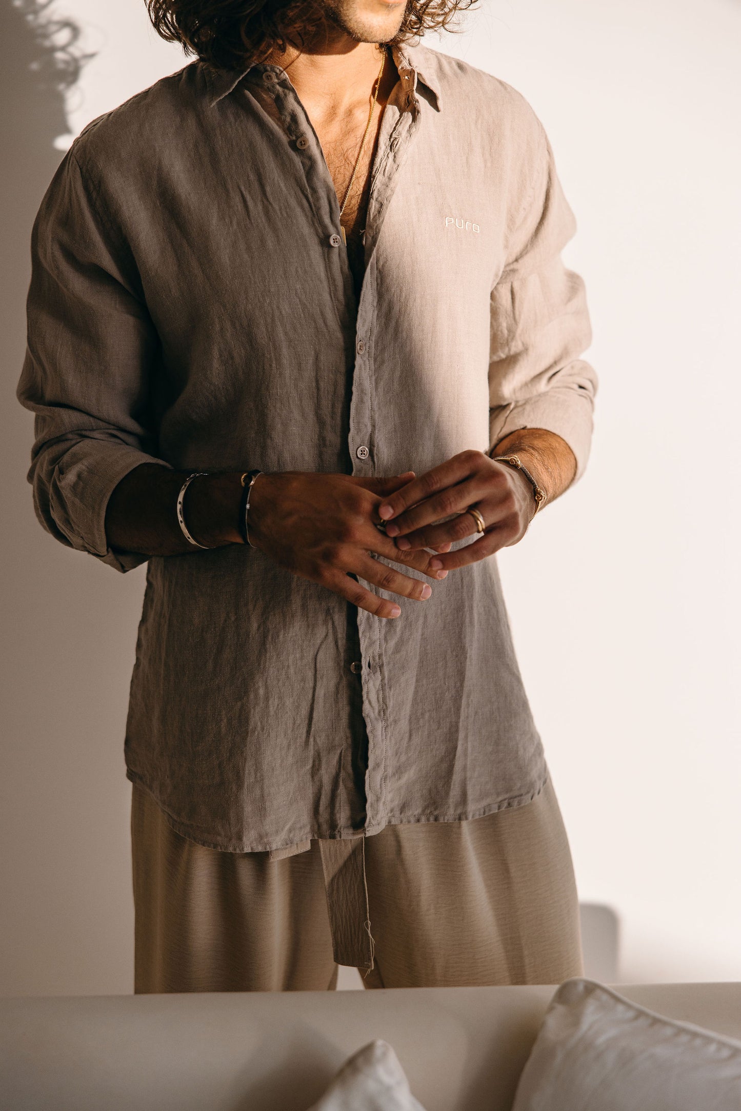 Mocha linen shirt