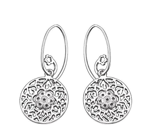 Silver Mandala earrings, small